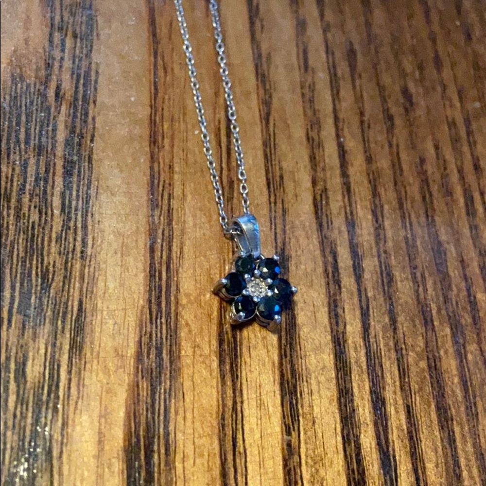 Sapphire Flower Necklace